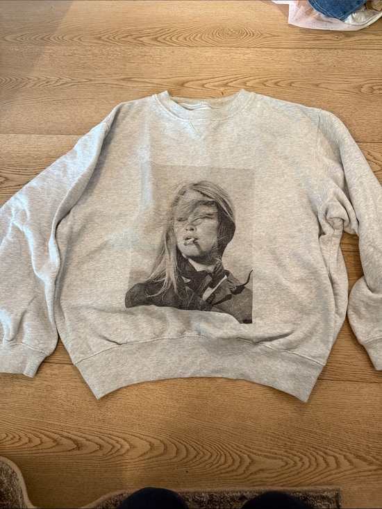 Anine Bing Tops - Anine Bing Gray Graphic Crewneck Sweatshirt